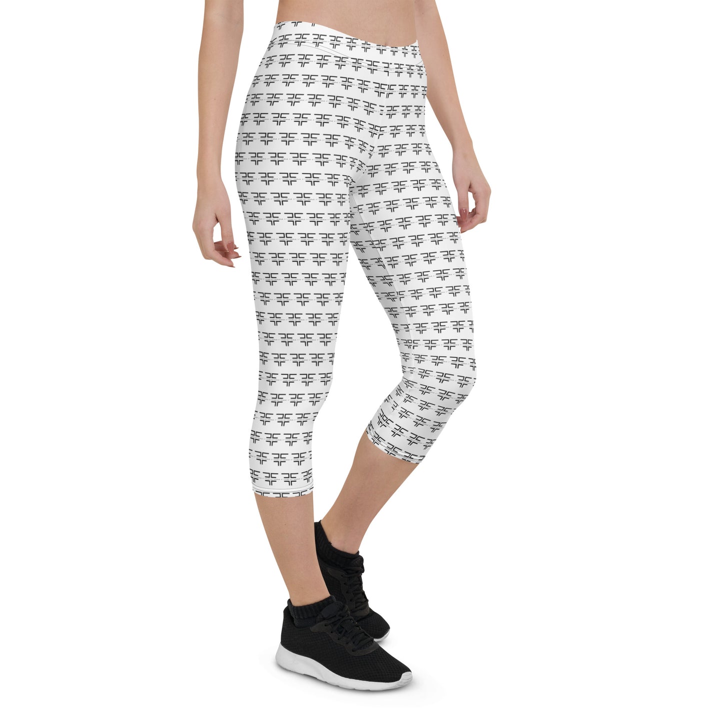 Logo White Capri Leggings
