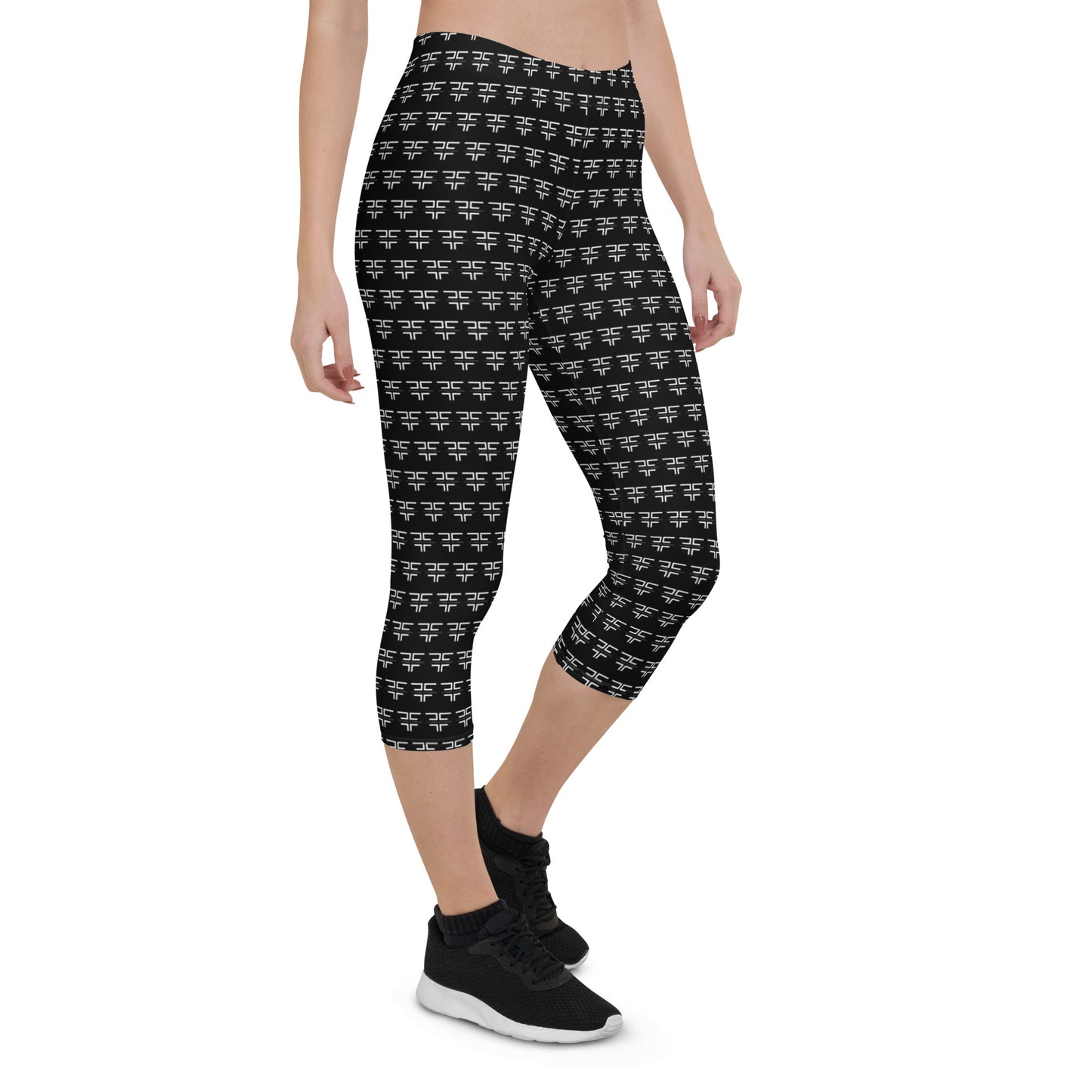 Logo Black Capri Leggings