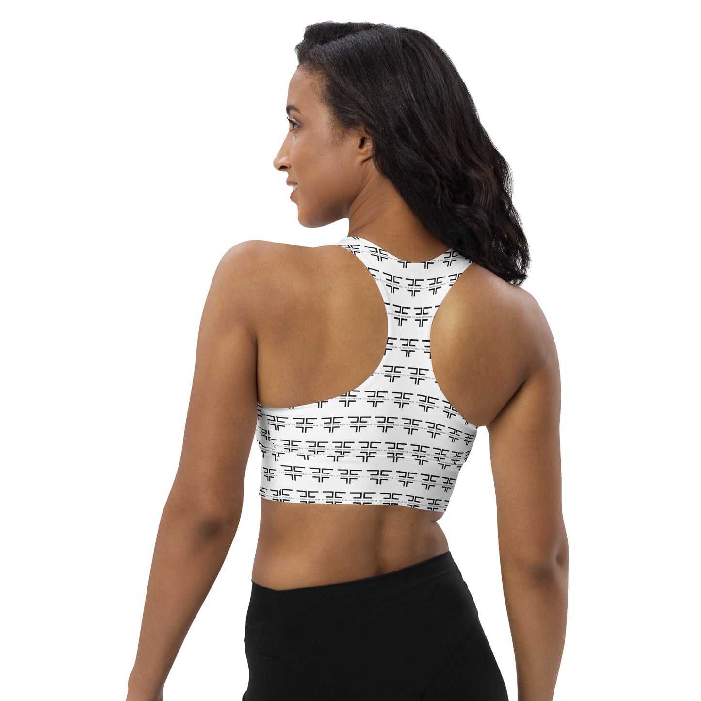 White Logo Sports Bra