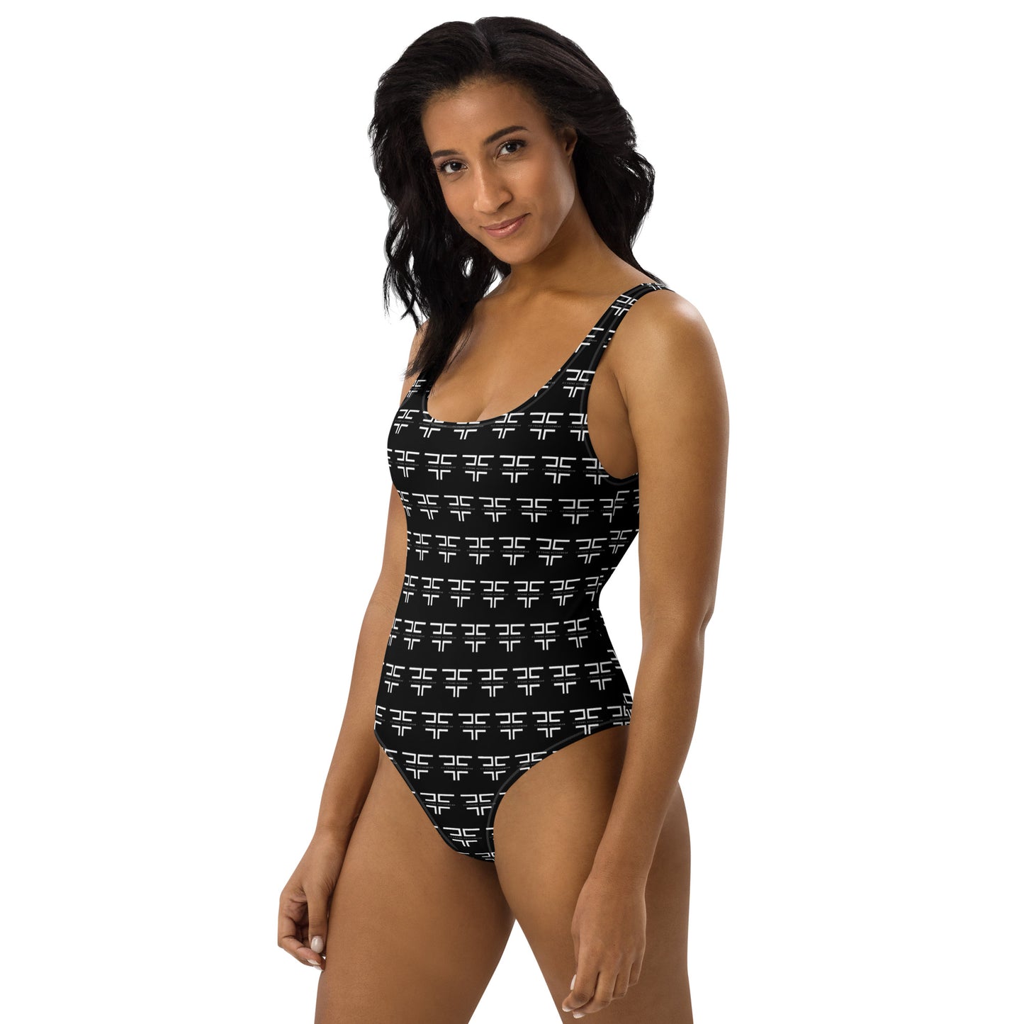 Black Logo One-Piece Swimsuit