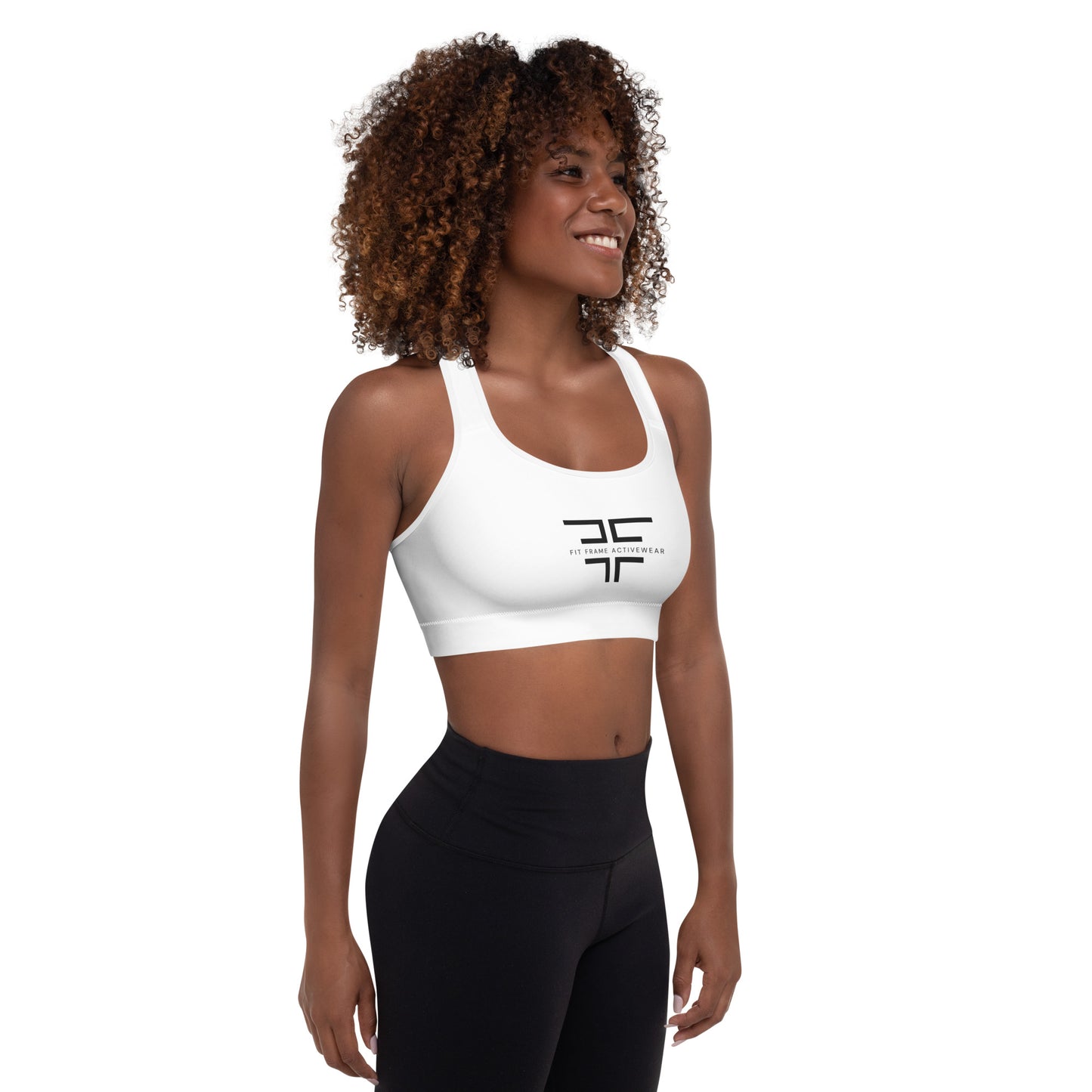 Black Trim Padded Sports Bra
