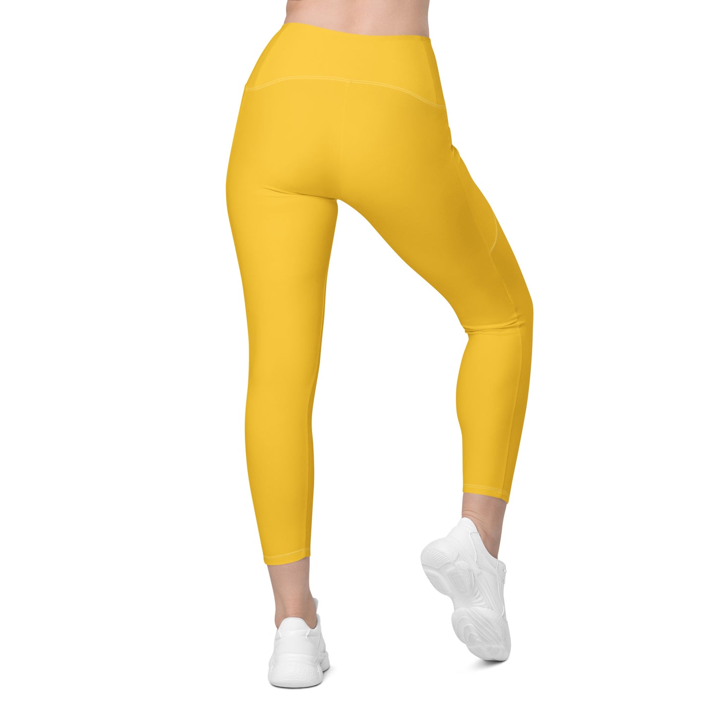Yellow Crossover Leggings w/ Pockets