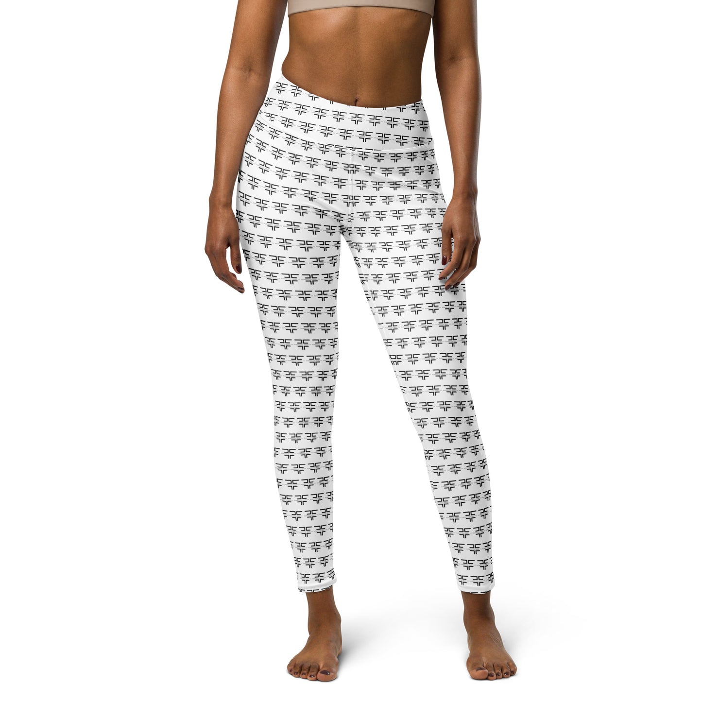 Logo White Yoga Leggings