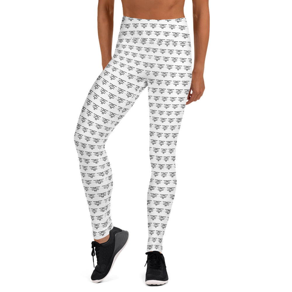 Logo White Yoga Leggings