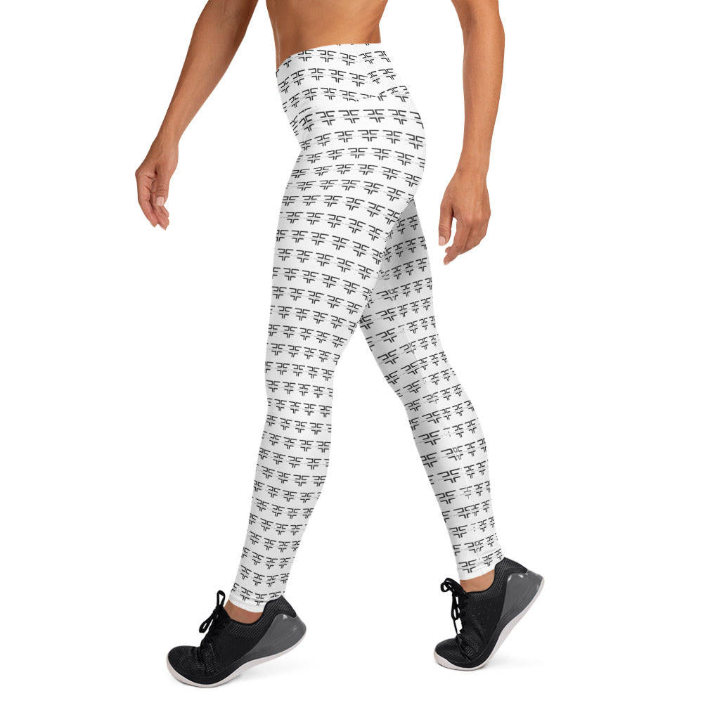 Logo White Yoga Leggings