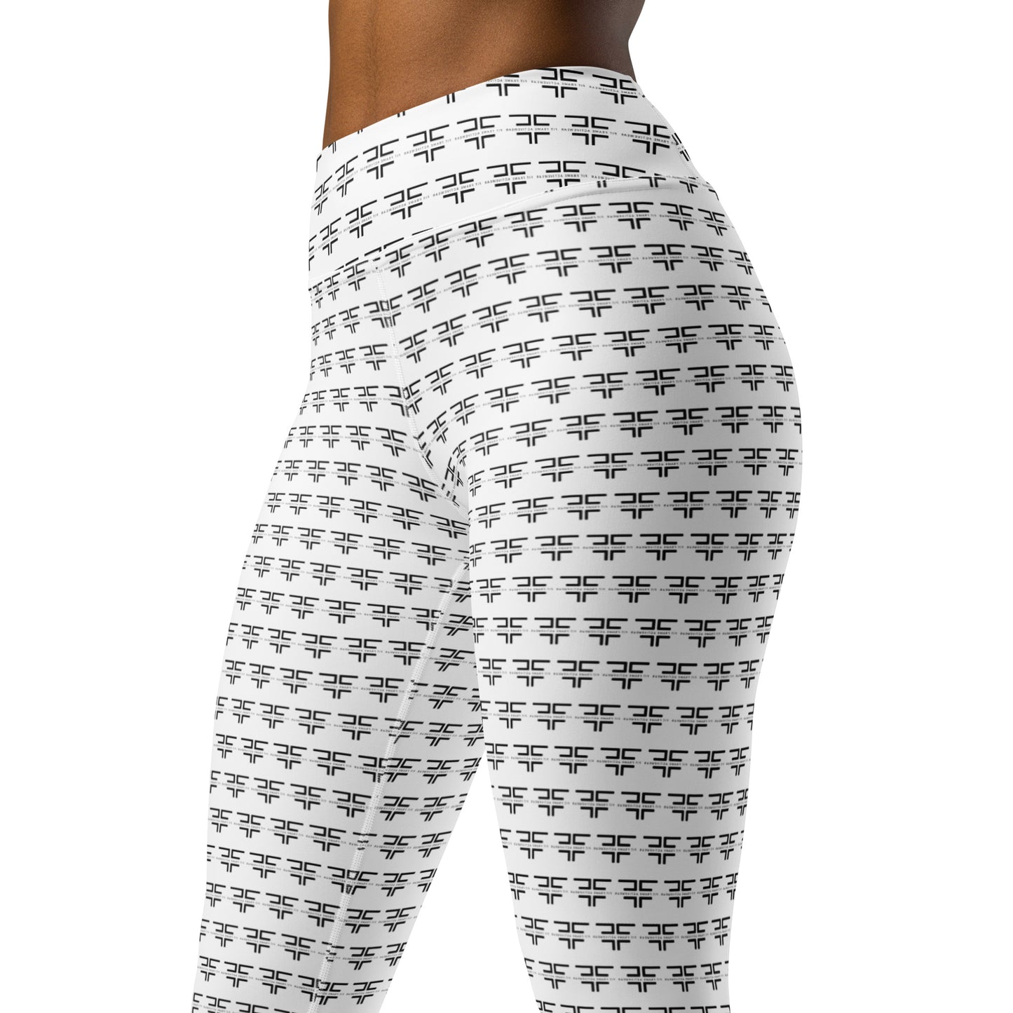 Logo White Yoga Leggings