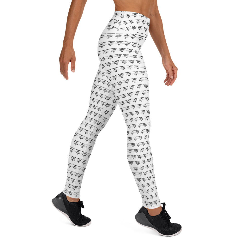 Logo White Yoga Leggings