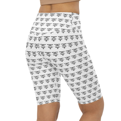 Logo White Biker Shorts