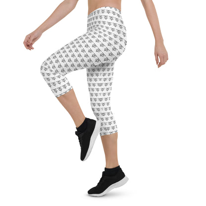 Logo White Capri Leggings