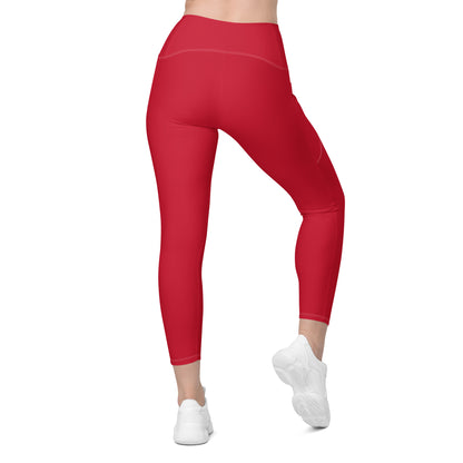 Red Crossover Leggings w/ Pockets