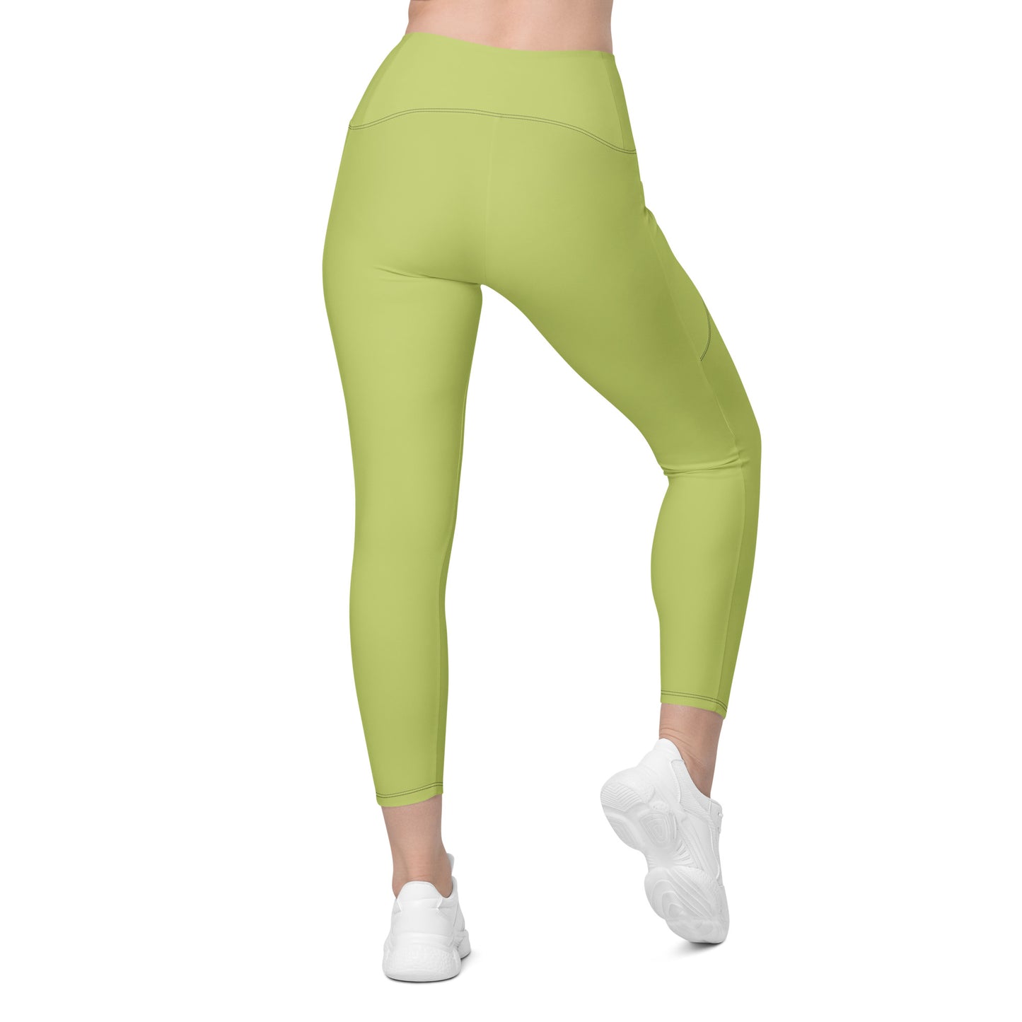 Green Crossover Leggings w/ Pockets