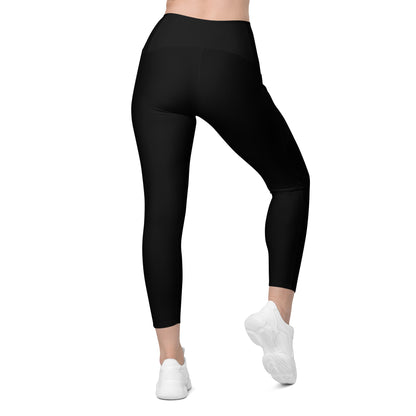 Black Crossover Leggings w/ Pockets