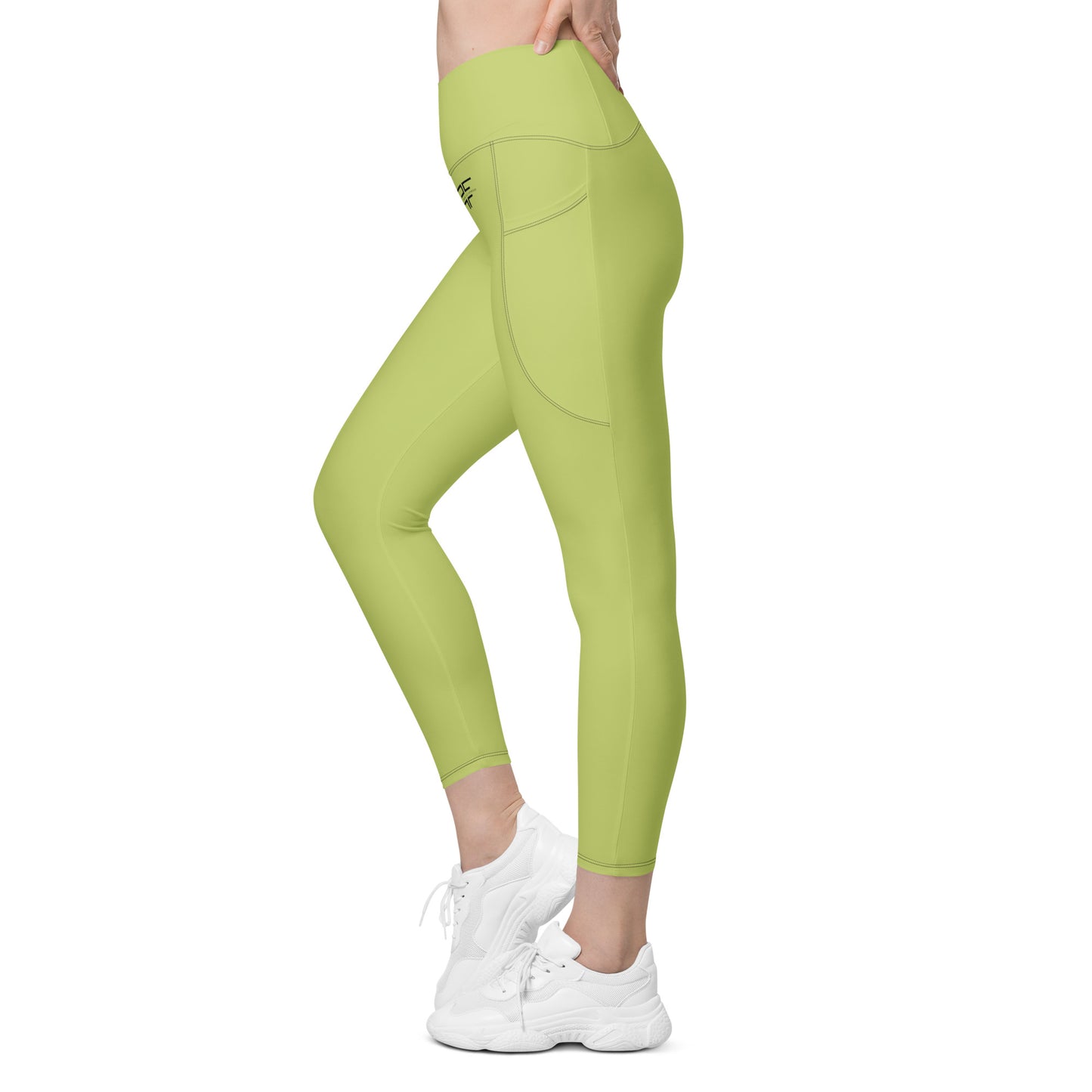 Green Crossover Leggings w/ Pockets