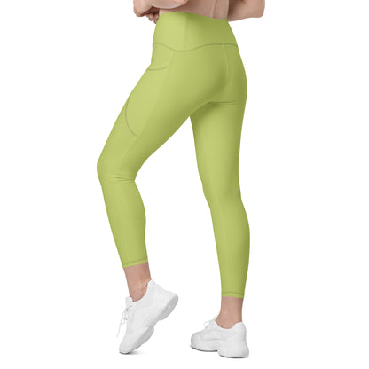 Green Crossover Leggings w/ Pockets