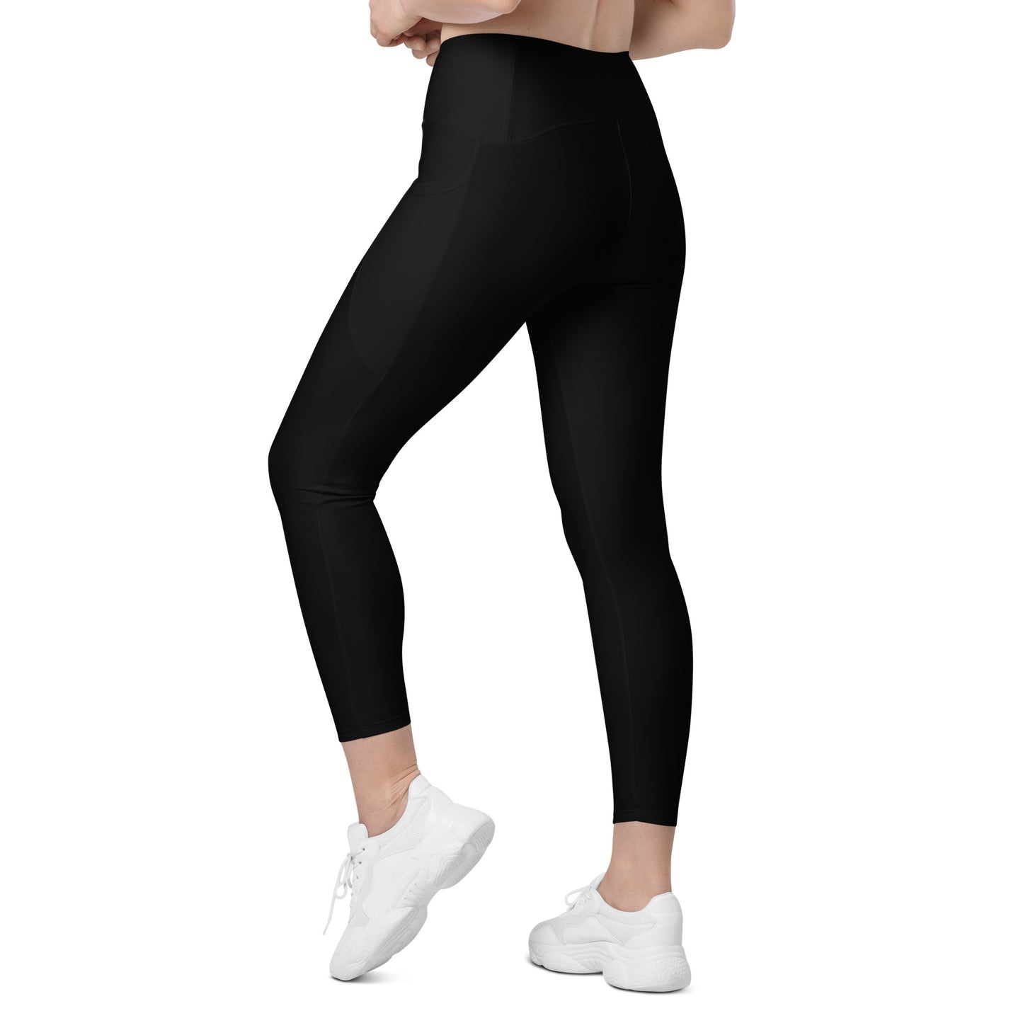 Black Crossover Leggings w/ Pockets