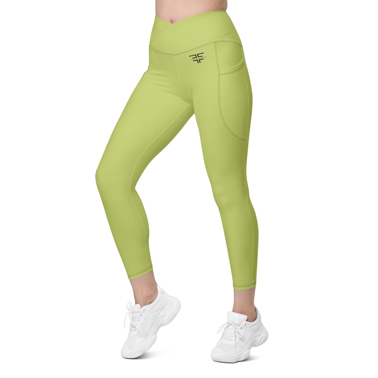 Green Crossover Leggings w/ Pockets