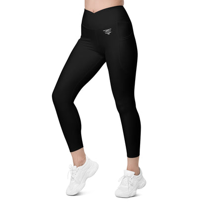 Black Crossover Leggings w/ Pockets