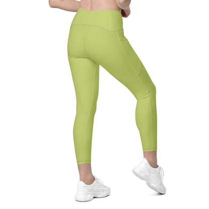 Green Crossover Leggings w/ Pockets