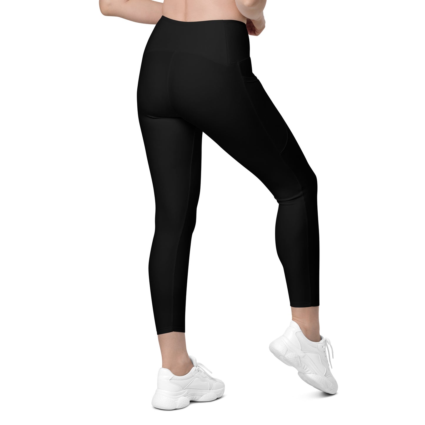 Black Crossover Leggings w/ Pockets