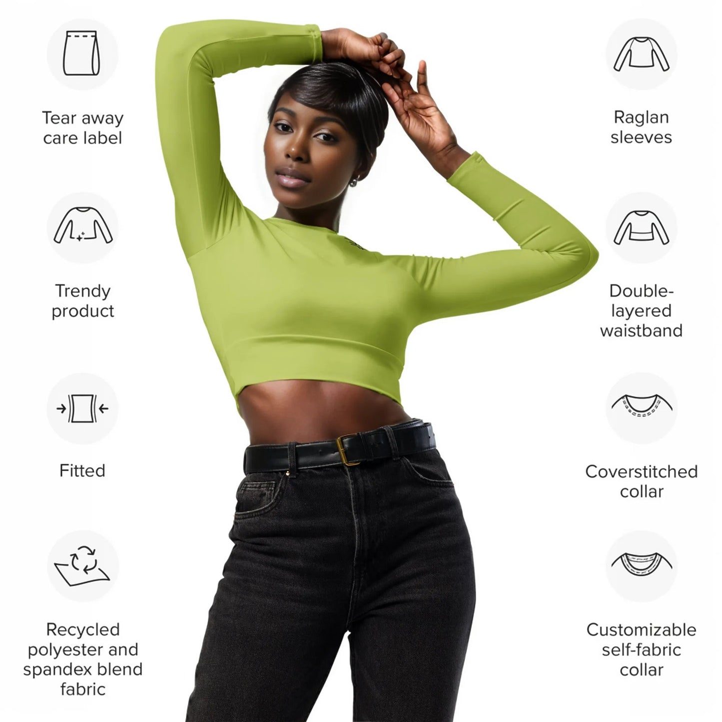 Lime Long-Sleeve Crop Top