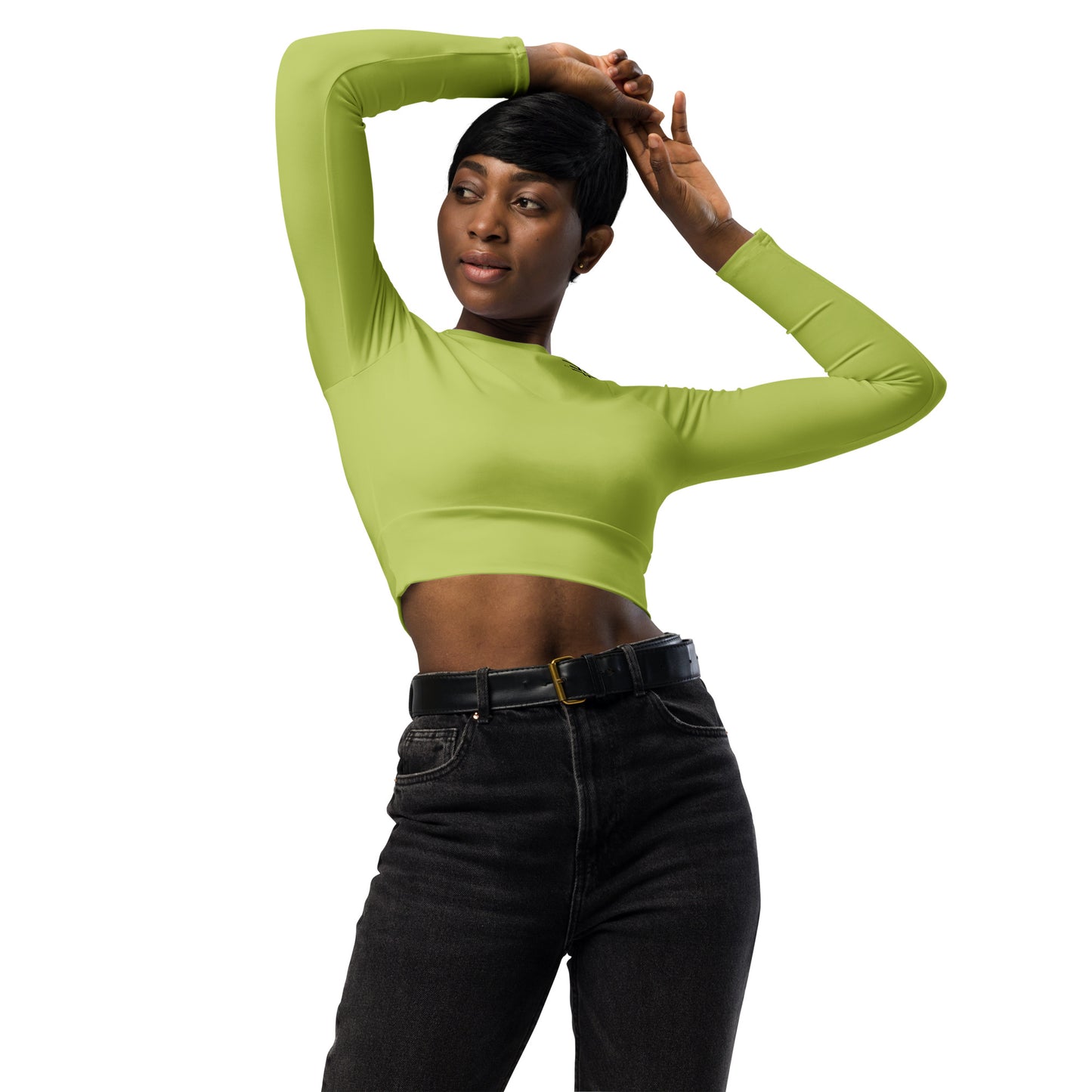 Lime Long-Sleeve Crop Top