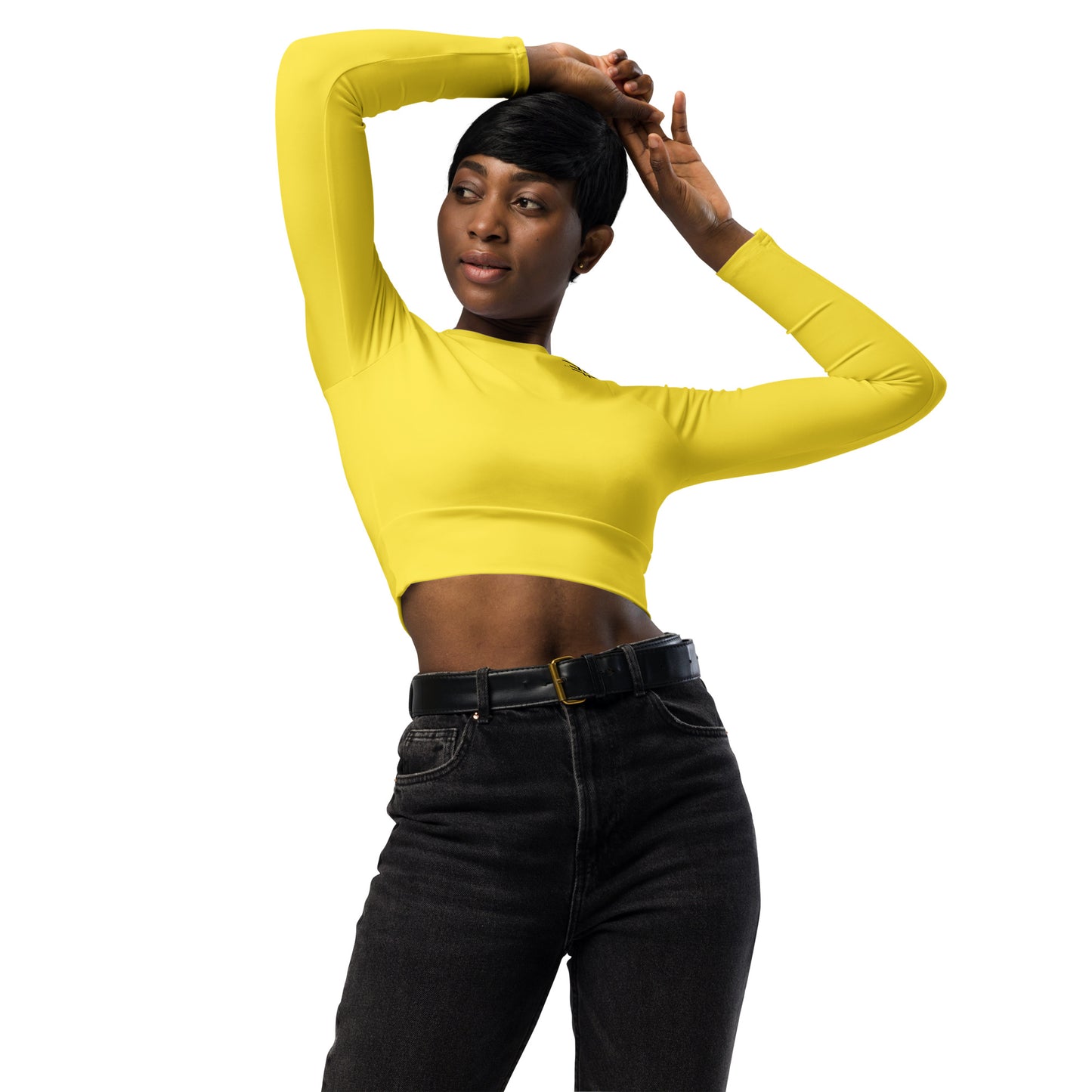 Yellow Long-Sleeve Crop Top