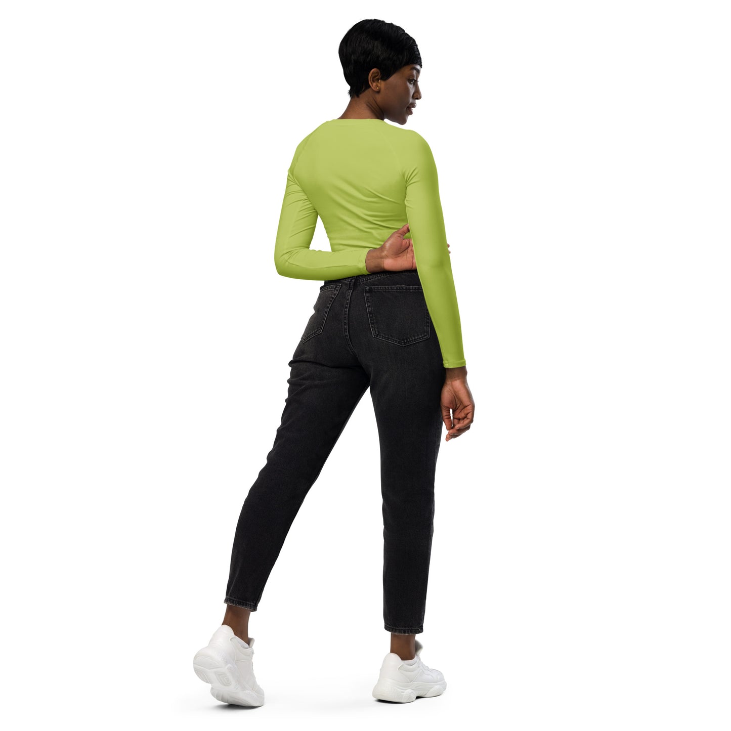 Lime Long-Sleeve Crop Top