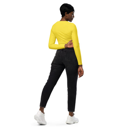 Yellow Long-Sleeve Crop Top